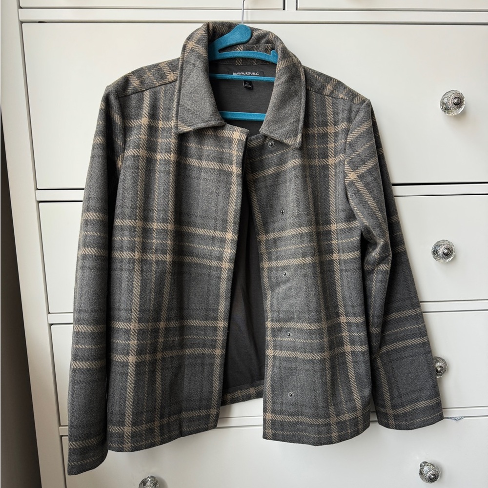 Banana Republic plaid work coat